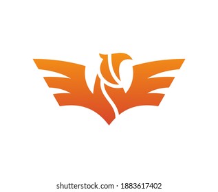 Phoenix logo bird vector icon 