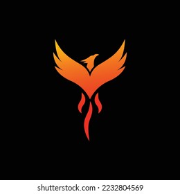 Phoenix logo with black background, vector
