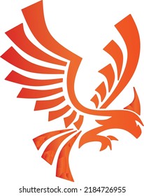 phoenix logo with burning fire for esport team