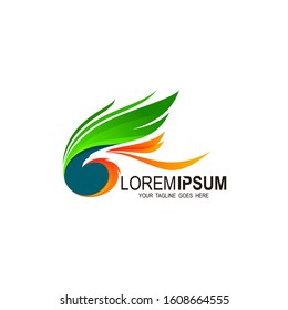 Phoenix logo with colorful design template, Eagle icon