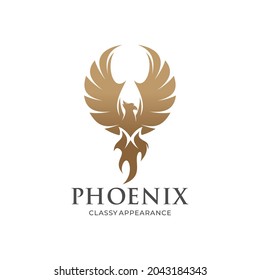 Phoenix logo desain Template. Ilustrasi Vektor
