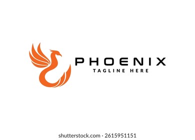 phoenix logo design. logo icon vector illustration silhouette