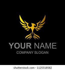 phoenix logo design illustration, eagle icon, flying bird icon