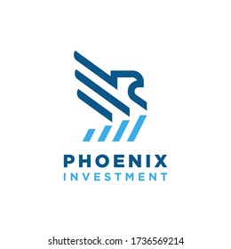 Phoenix logo design. Investment/Financial logo template. Vector design