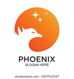 Phoenix logo design simple concept Premium Vector