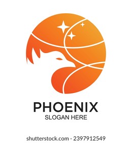 Phoenix logo design simple concept Premium Vector