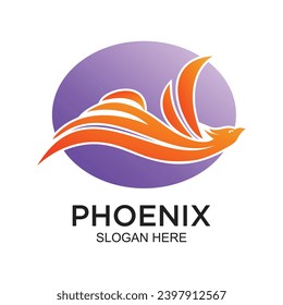 Phoenix logo design simple concept Premium Vector
