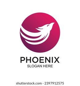 Phoenix logo design simple concept Premium Vector