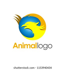 Phoenix logo design template. Animal logo vector