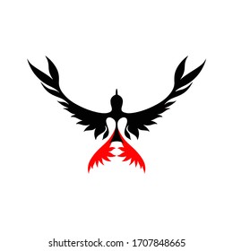 Phoenix logo design template art.