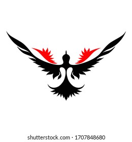 Phoenix logo design template art.