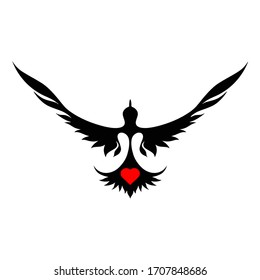 Phoenix logo design template art.