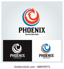 Phoenix logo design template ,Bird logo design concept ,Vector illustration