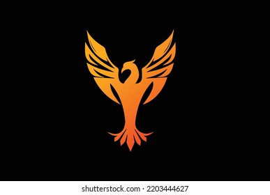 phoenix logo design logo template with black background