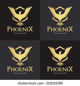 Phoenix logo design template ,Element for the brand identity ,Vector illustration