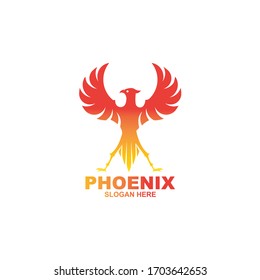 Phoenix logo design template. Vector Illustration
