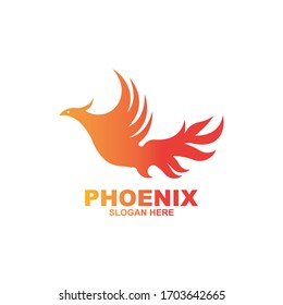 Phoenix logo design template. Vector Illustration
