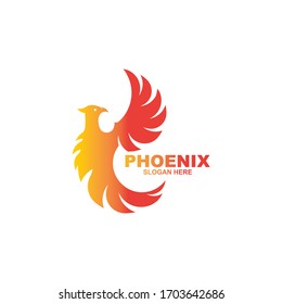 Phoenix logo design template. Vector Illustration
