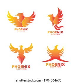 Phoenix logo design template. Vector Illustration
