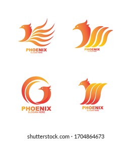 Phoenix logo design template. Vector Illustration
