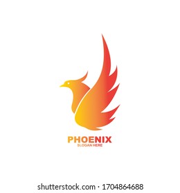 Phoenix logo design template. Vector Illustration
