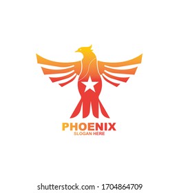 Phoenix logo design template. Vector Illustration
