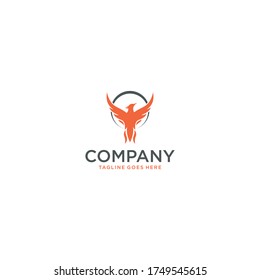 Phoenix logo design template. Vector Illustration