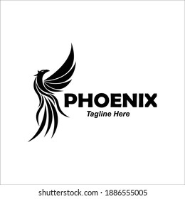 Phoenix logo design template. Vector Illustration