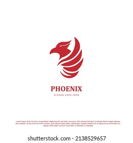 Phoenix logo design template vector.