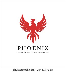 Modelo de design do logotipo Phoenix. Ilustração de vetor