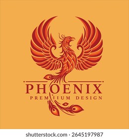 Modelo de design do logotipo Phoenix. Ilustração de vetor