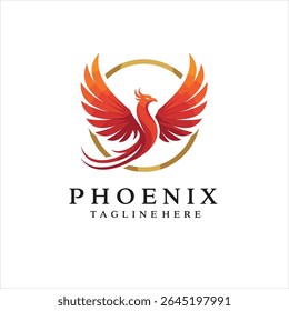 Phoenix logo design template. Vector Illustration