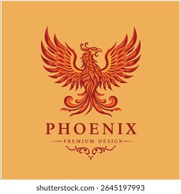 Modelo de design do logotipo Phoenix. Ilustração de vetor