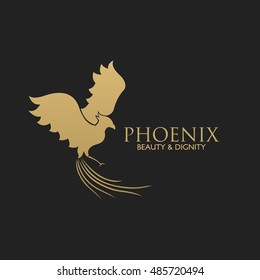 Phoenix logo design template. Vector Illustration