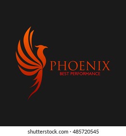 Phoenix logo design template. Vector Illustration