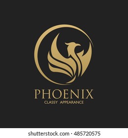 Phoenix logo design template. Vector Illustration