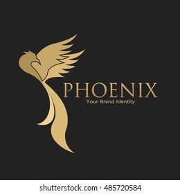 Phoenix logo design template. Vector Illustration