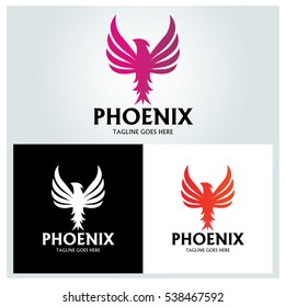 Phoenix logo design template ,Vector illustration