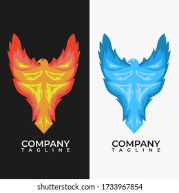 Phoenix logo design with two dominant colour. You can use for your logo community. 