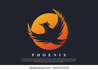 Phoenix logo design unique concept Premium Vector