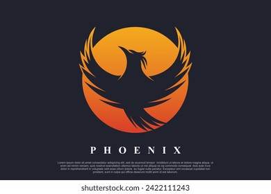 Phoenix logo design unique concept Premium Vector