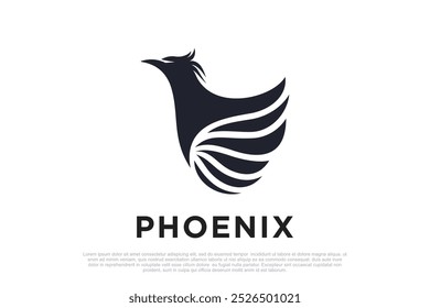 Phoenix logo design unique concept Premium Vector