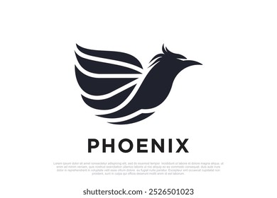 Phoenix logo design unique concept Premium Vector