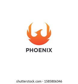 Phoenix logo design vector. circle emblem
