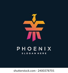 Phoenix logo design vector with creative modern idea style