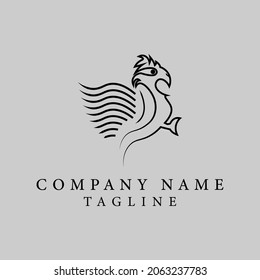 Phoenix logo design vector, emblem with isolated background