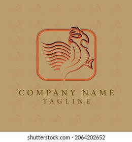 Phoenix logo design vector, emblem with isolated background