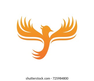 Phoenix logo design vector icon template
