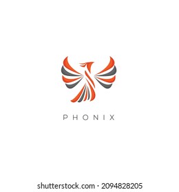 Phoenix logo design vector Illustration. Falcon Phoenix Hawk bird Logotype concept icon.