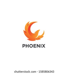 Phoenix logo design vector. modern geometric 